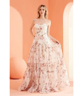 J22008 Robe Bustier Fleurie