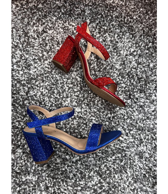 ANNA Sandales Rouges Brillantes ANNA