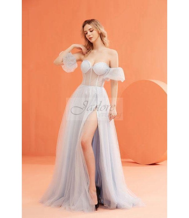 J22040 Robe Corset Bleu Poudre