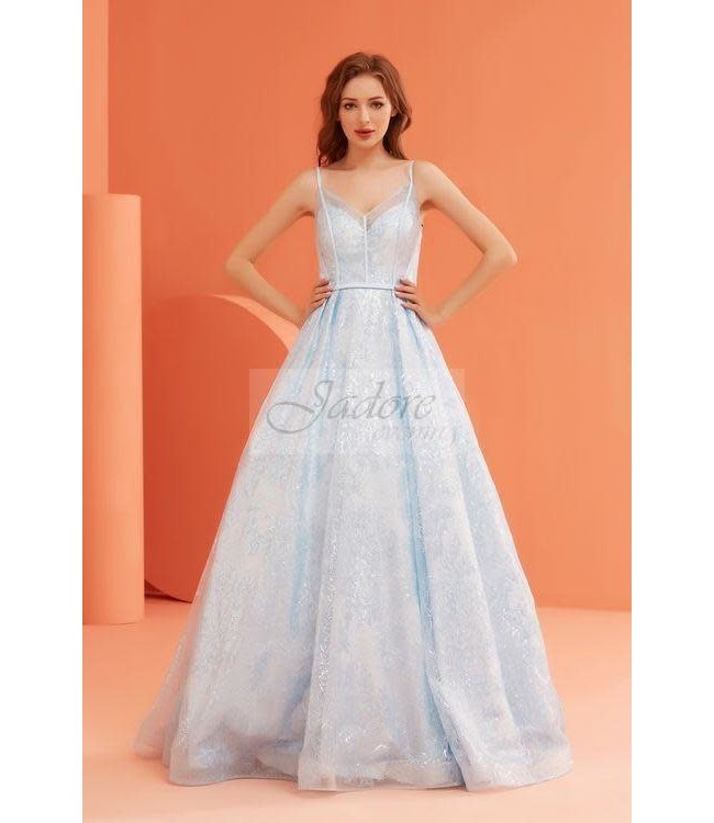 J22001 Robe En A Bleu Poudre