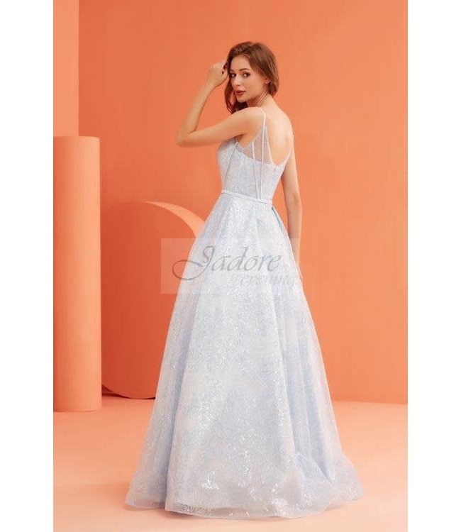 J22001 Robe En A Bleu Poudre