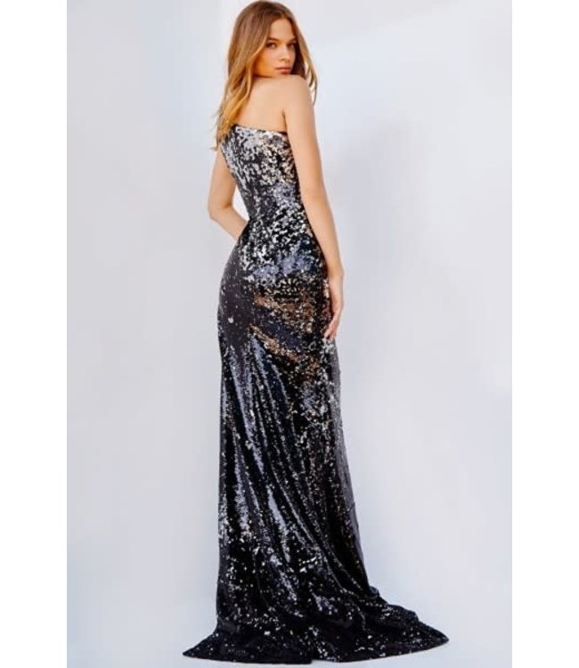 09895 Robe À Une Bretelle Noire