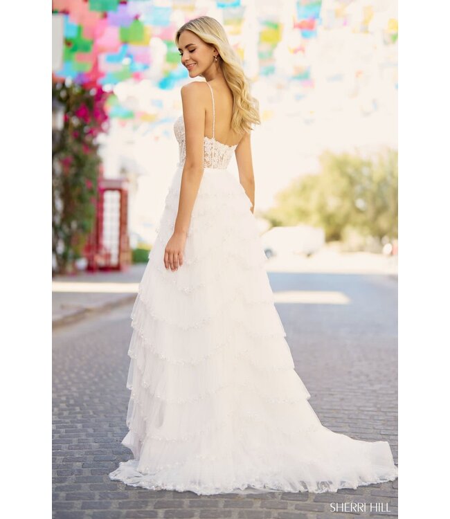 55972 Robe Corset À Jupe Étagée Noire