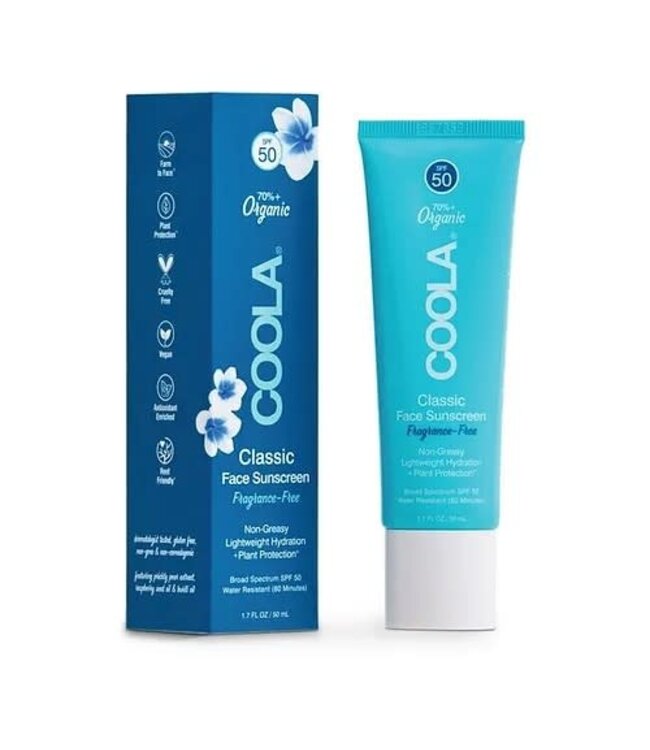 Coola Crème solaire classique pour le visage FPS 50 sans parfum - 50ml