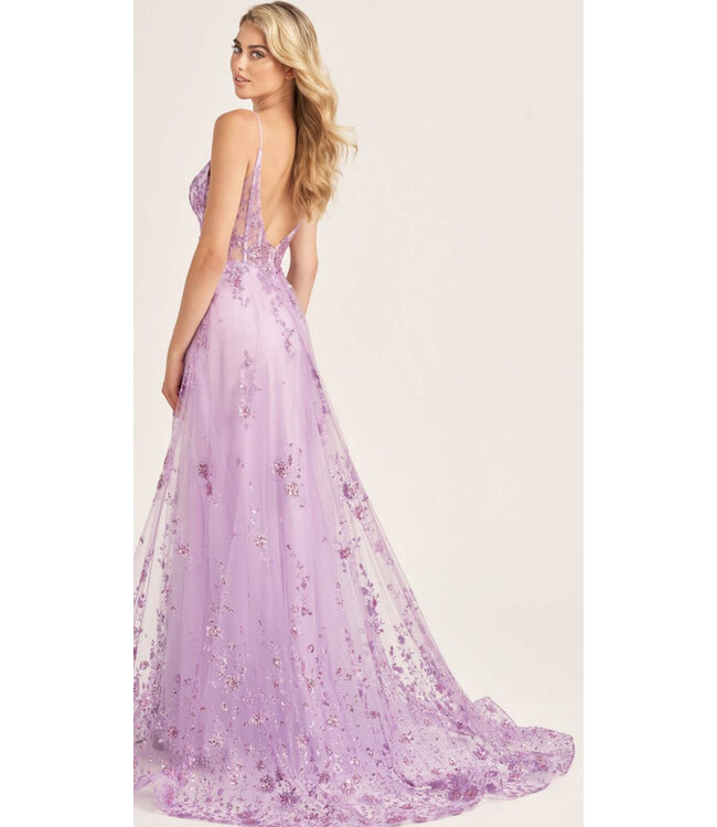 Ellie Wilde 35105 Robe Brillante Décolletée Lilas