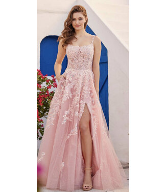 35114 Robe Brillante À Corset Blush