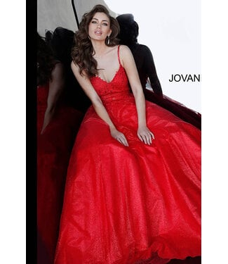 Jovani 67051 Robe Avec Corsage Brodé  Rouge