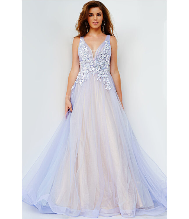 07638 Robe Avec Broderie Lavande