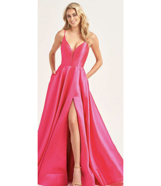 35232 Robe Fluide Avec Fente Magenta