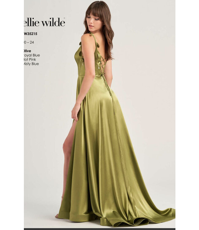 35215 Robe À Corset En Satin Olive