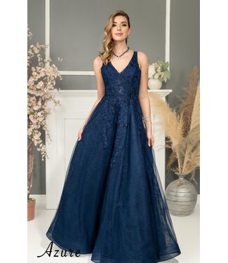 A8035 Robe Princesse Dos Lacé Marine