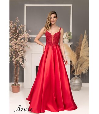 A8053 Robe De Satin À Corset Magenta