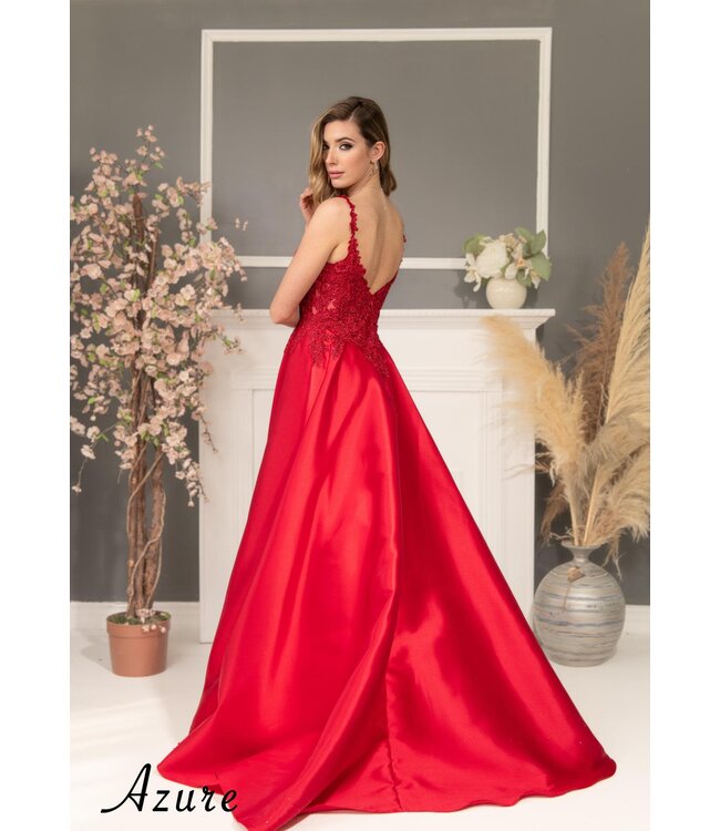 A8053 Robe De Satin À Corset Magenta