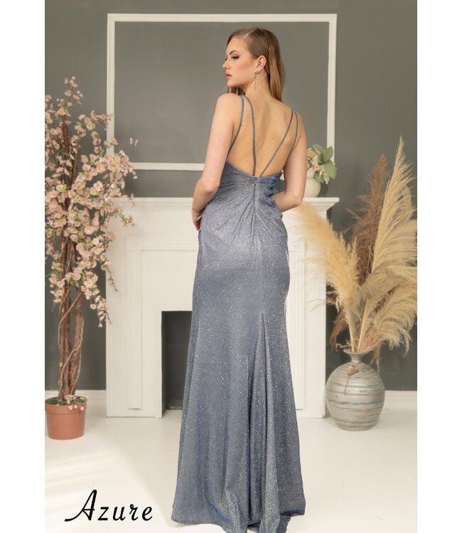 A8055 Robe Bleu Scintillant
