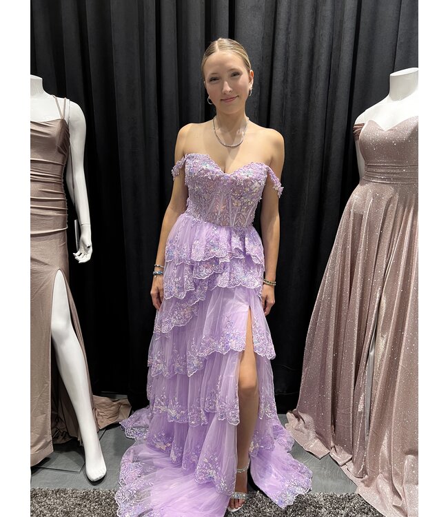 36687 Robe À Corset À Étage Lilas