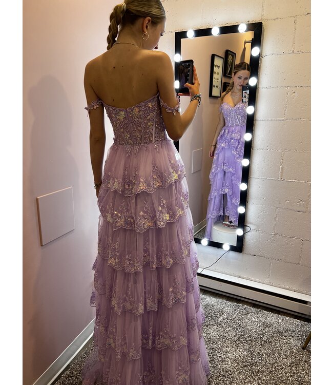36687 Robe À Corset À Étage Lilas