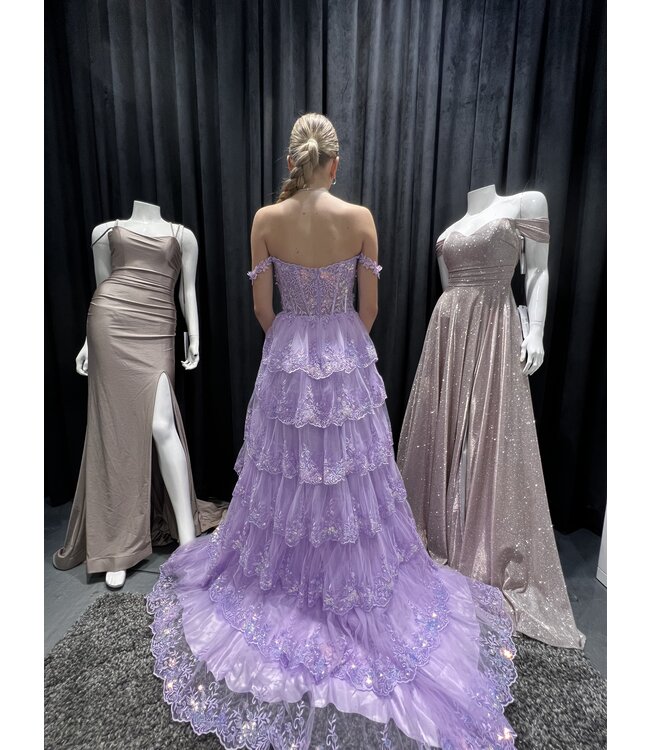 36687 Robe À Corset À Étage Lilas