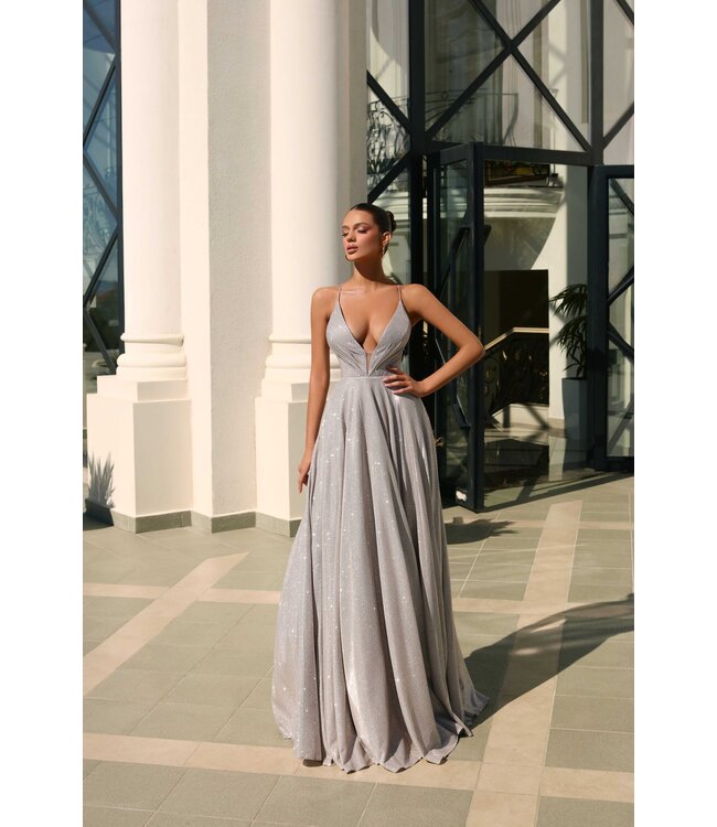 JX2106 Robe Brillante Décolleté Musk