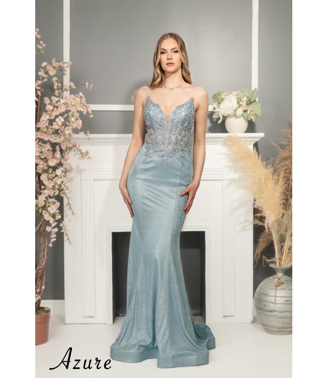 A8022 Robe Bleu Pâle