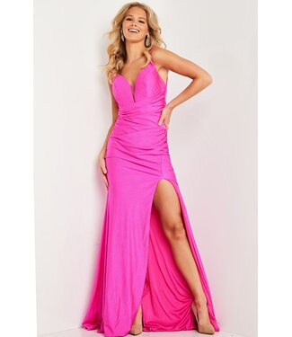 23984 Robe Scintillante Ajustée Fuchsia