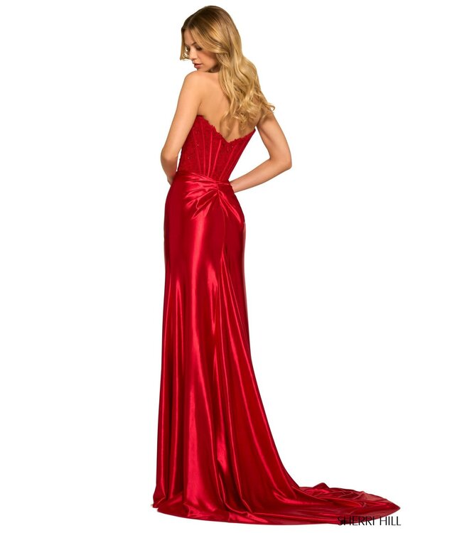 55419 Robe À Corset Avec Fente Émeraude