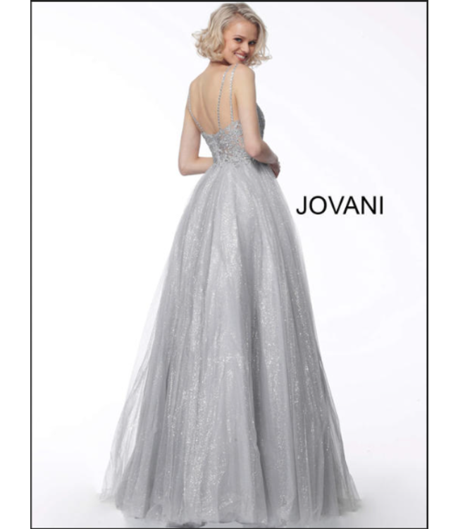 67051 Robe Avec Corsage Brodé Argent