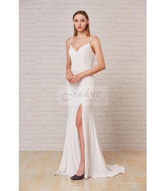J18033 Robe Avec Fente Ivory