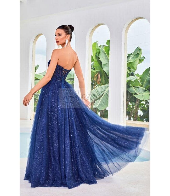 j24016 Robe Princesse Avec Corset Marine