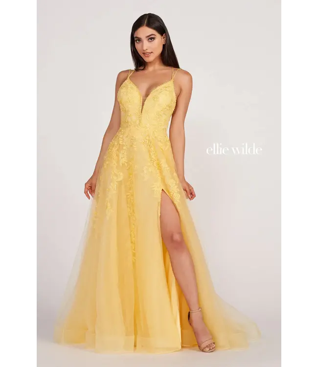 34095 Robe Jaune En Tulle