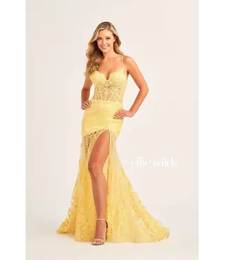 Ellie Wilde 35005 Robe Corset En Broderie Jaune