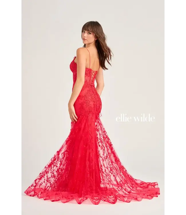 35010 Robe Sirène À Corset Orange