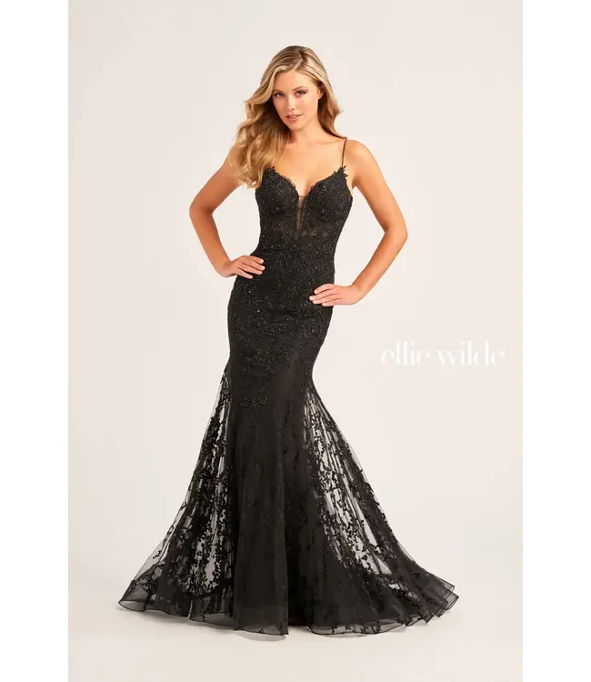 35010 Robe Sirène À Corset Noire