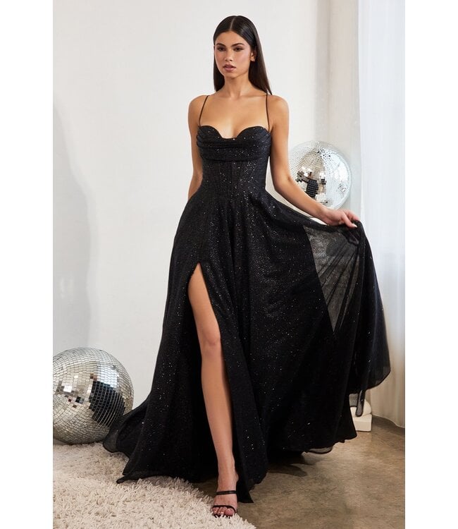 252 Robe Corset Avec Fente Noir