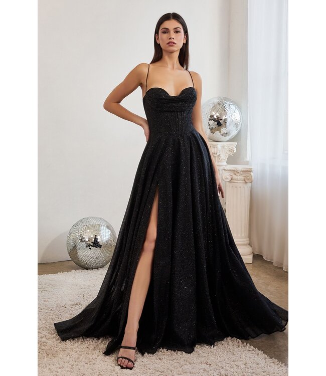 252 Robe Corset Avec Fente Noir