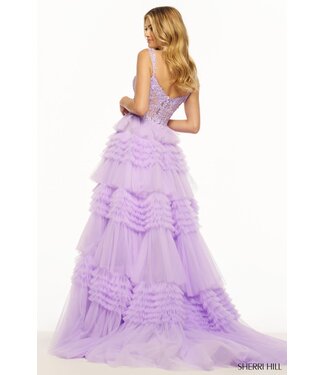 56019 Robe À Étages Mauve