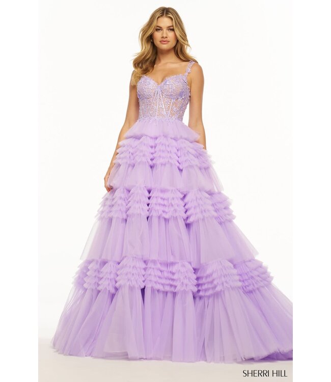 56019 Robe À Étage Mauve