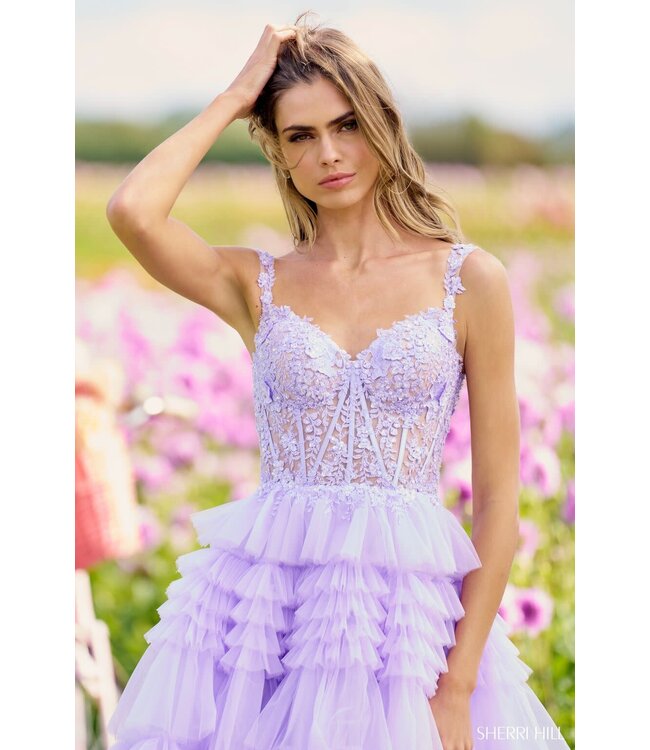 56019 Robe À Étage Mauve