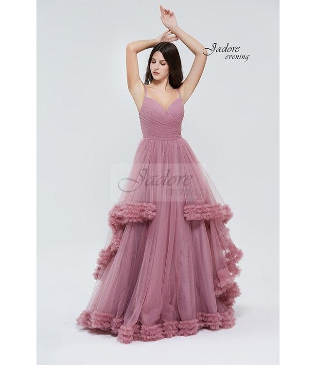 J20023 Robe En Tulle Magenta