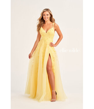 35233 Robe Avec Fente  Jaune