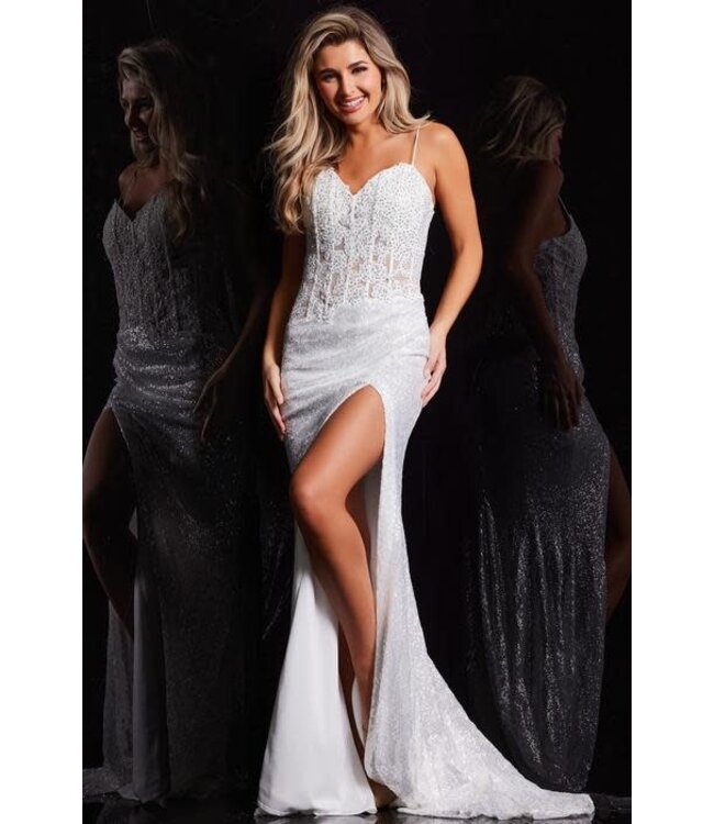 37649 Robe Corset Et Broderie Blanche