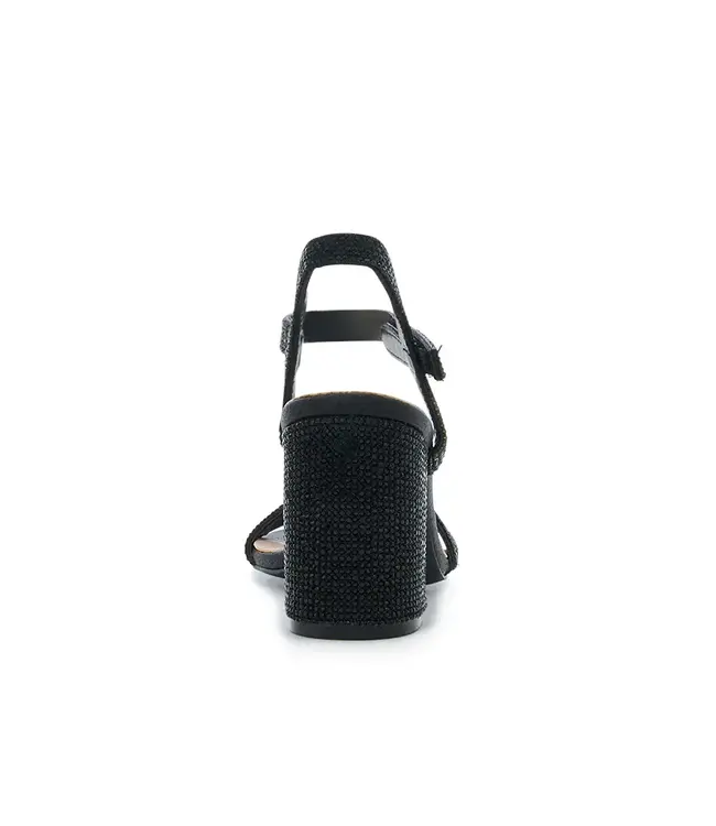 ANNA Sandales Noires Brillantes