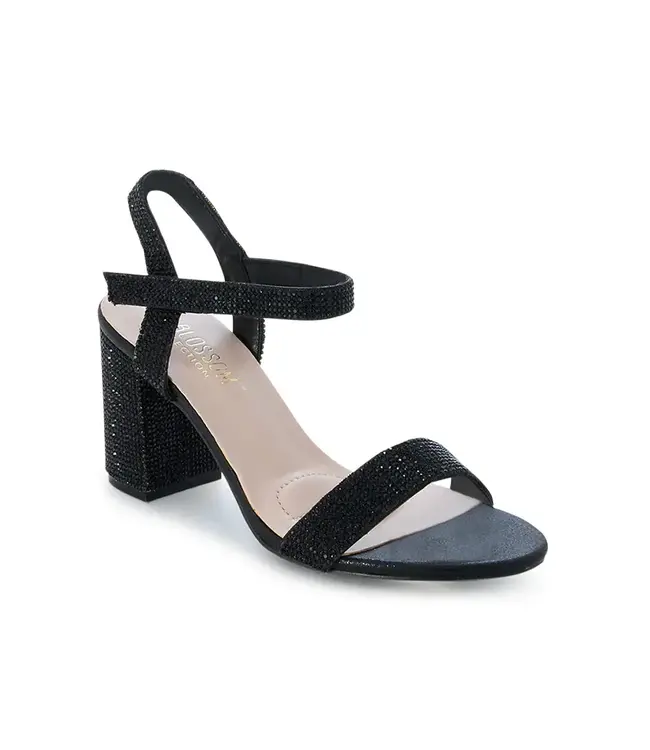 ANNA Sandales Noires Brillantes