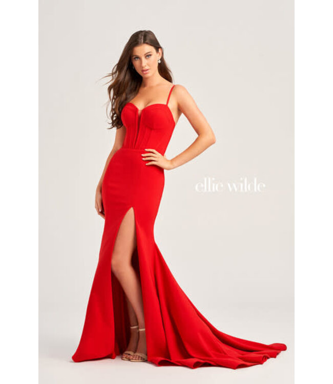 35214 Robe Ajustée À Corset Rouge