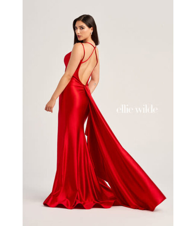 35212 Robe Effet Corset Rouge