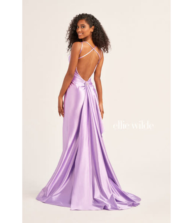35212 Robe Effet Corset Lilas