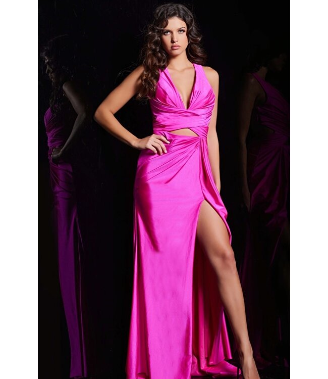 38185 Robe En Jersey Fuchsia