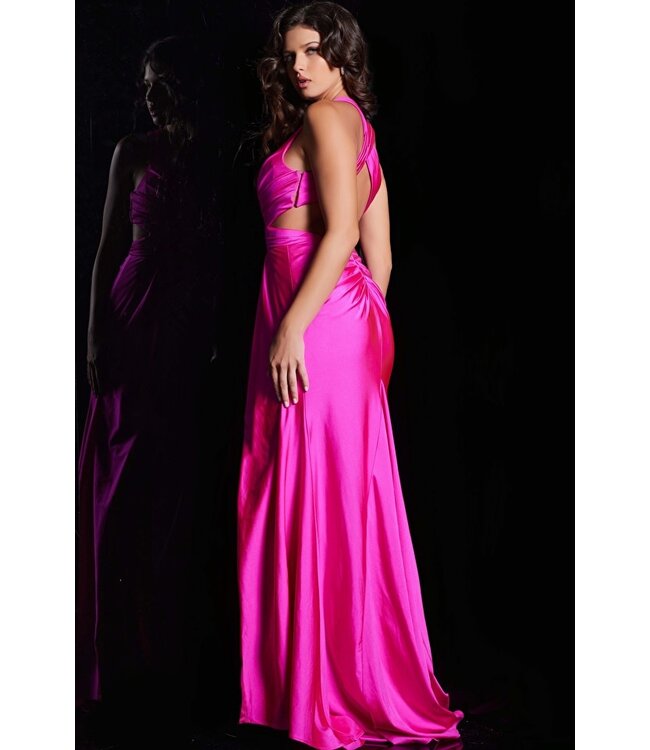 38185 Robe En Jersey Fuchsia