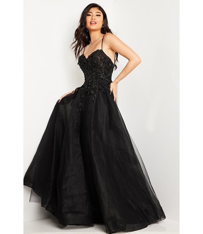 25825 Robe En Tulle Brillante Noire