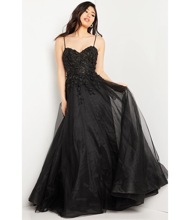 25825 Robe En Tulle Brillante Noire