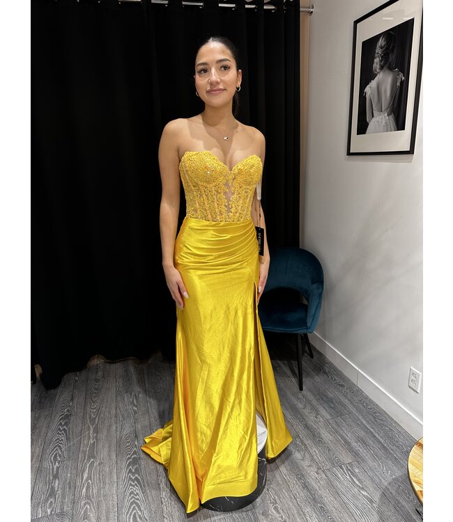 56198 Robe Corset Jaune